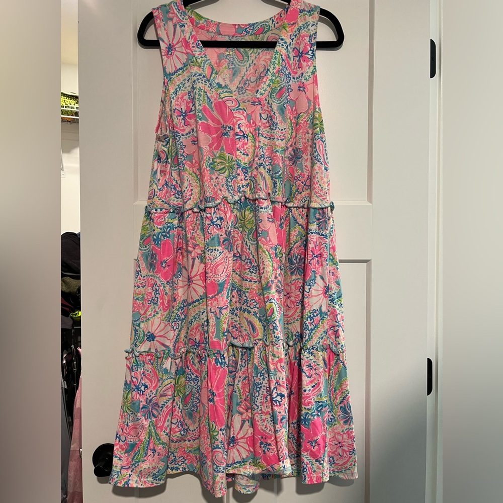 Lilly Pulitzer Pink Ruffled Tiered Sundress - Picture 2 of 5